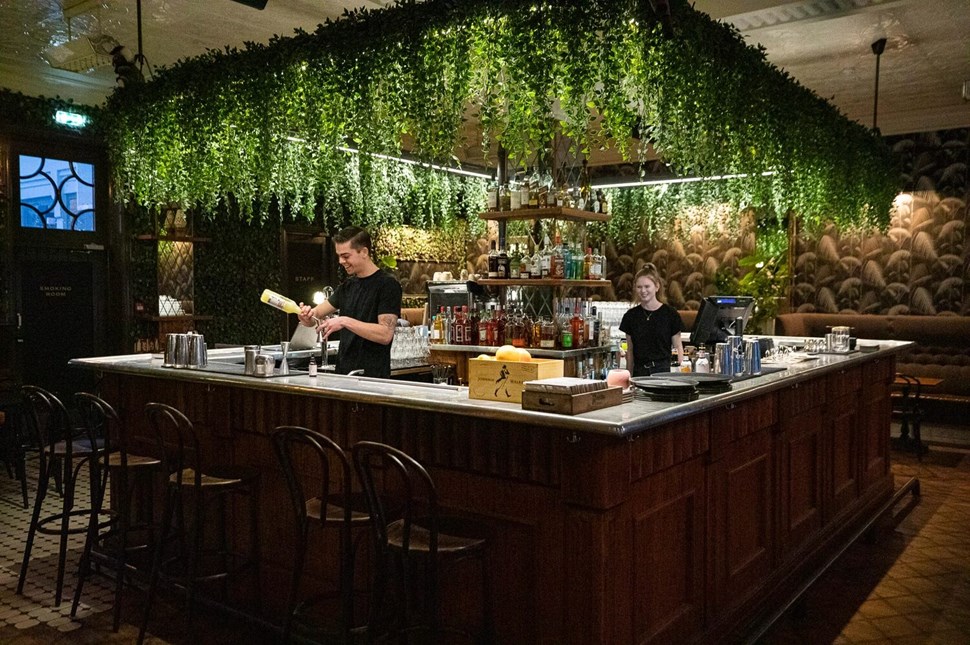 Bartenders making drinks in Jungle Bar