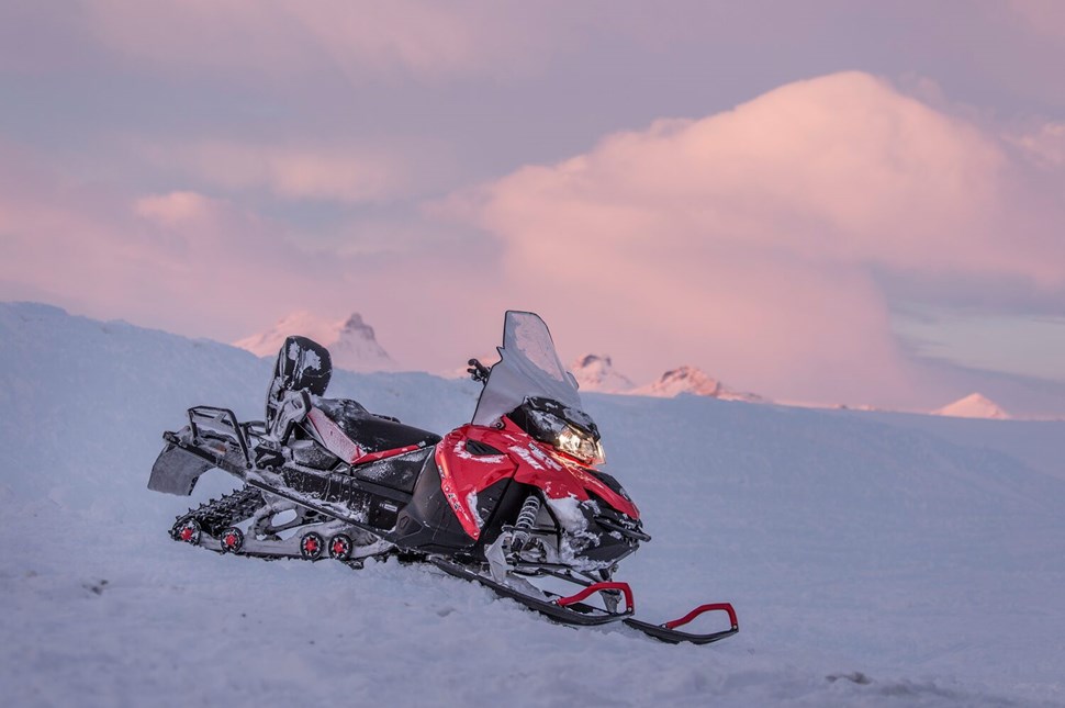 Snowmobile on a glacier in Iceland