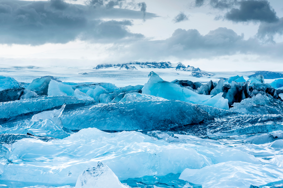 Blue ice glacier