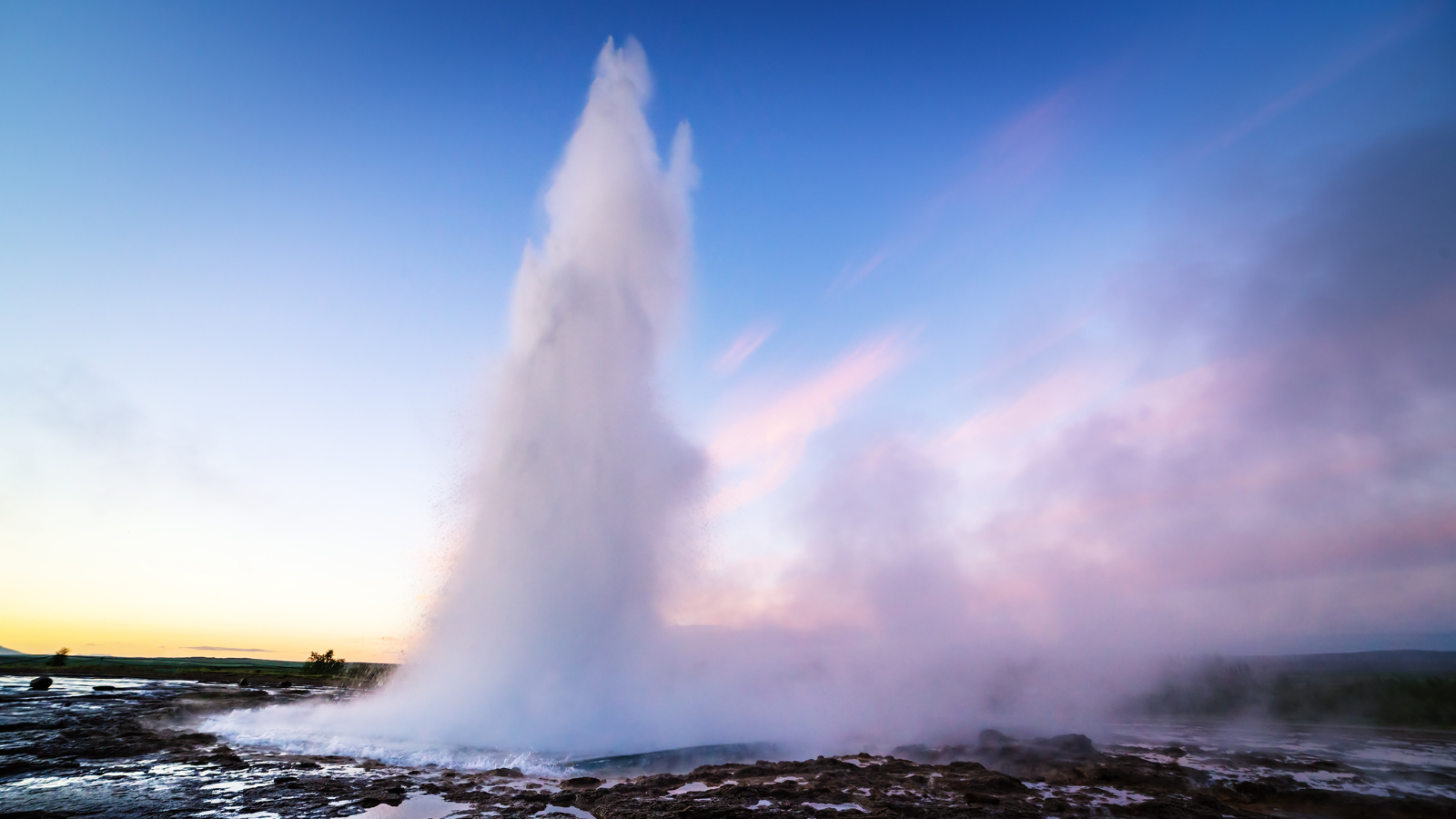 The Strokkur geyser with Iceland’s Golden Circle