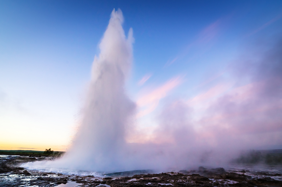The Strokkur geyser with Iceland’s Golden Circle