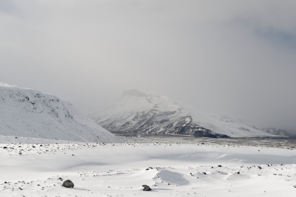 Langjökull Glacier, Iceland, in the snow