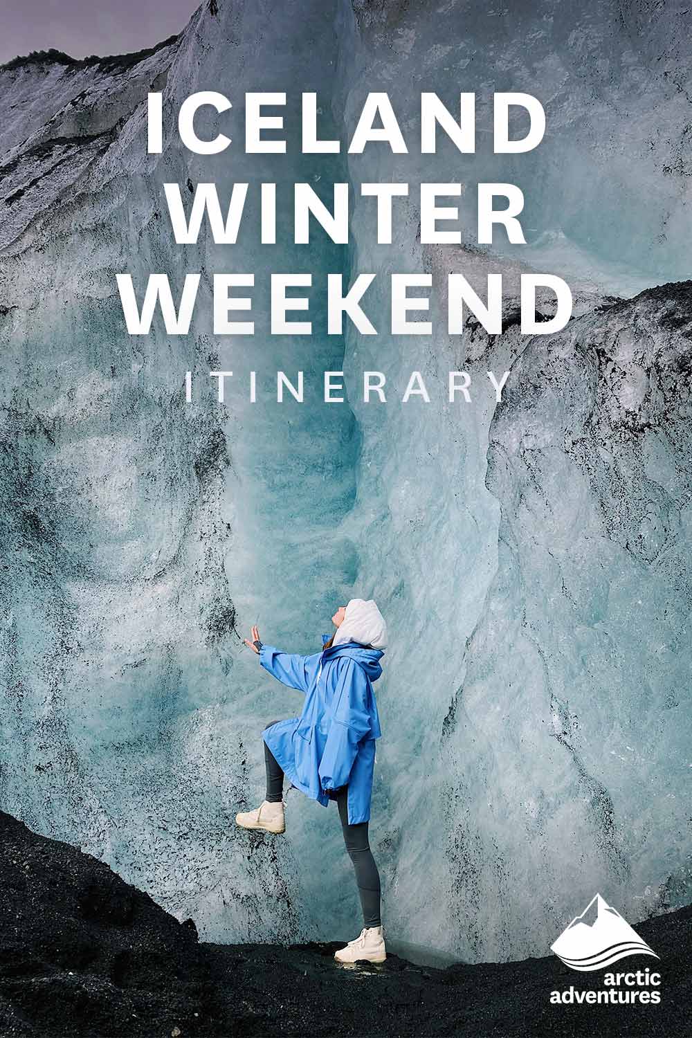 Person walking on a glacier