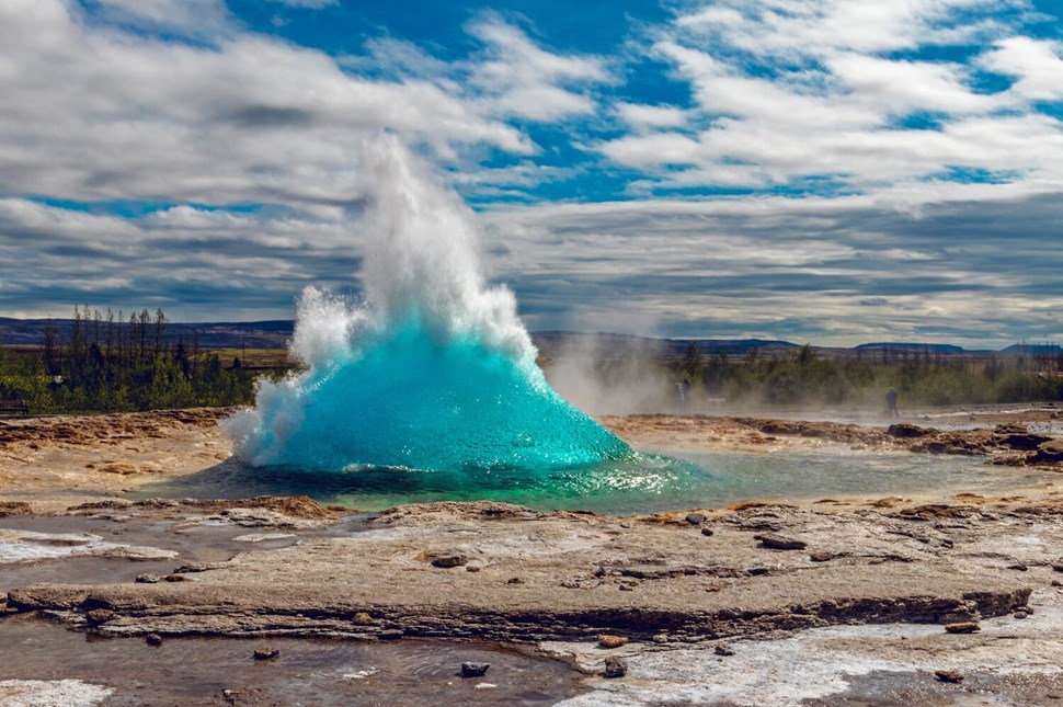 Erupted geyser in Iceland