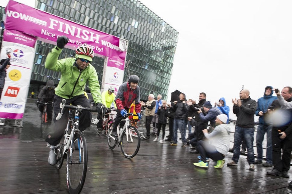 Cycling action at Cyclothon Reykjavik