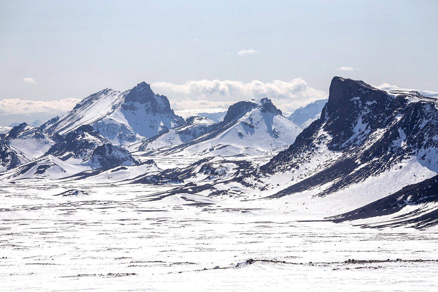 Mountains on Langjokull glacier