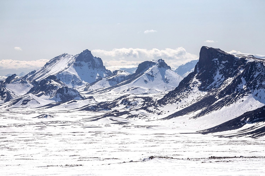 Mountains on Langjokull glacier