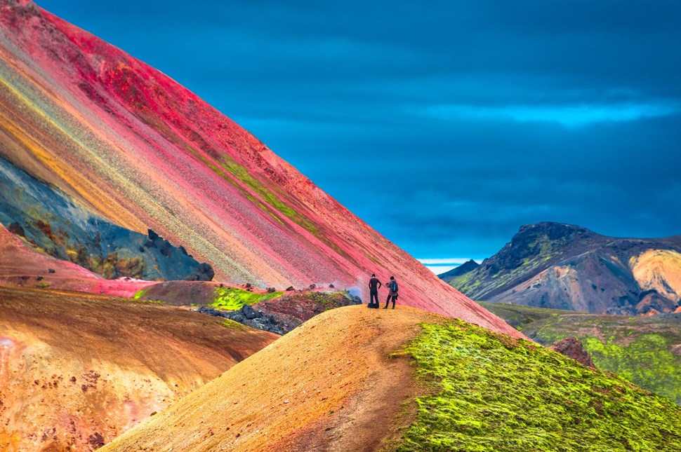 Landmannalaugar mountain range in bright colors