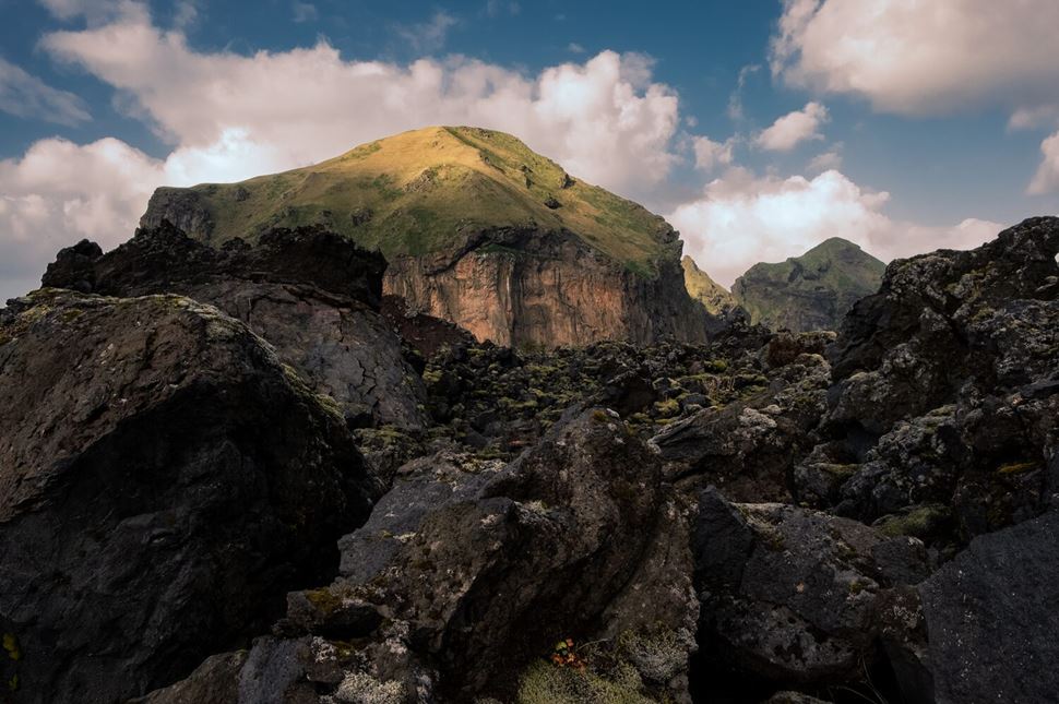Eldfell volcano Eldfell volcano close up view from below