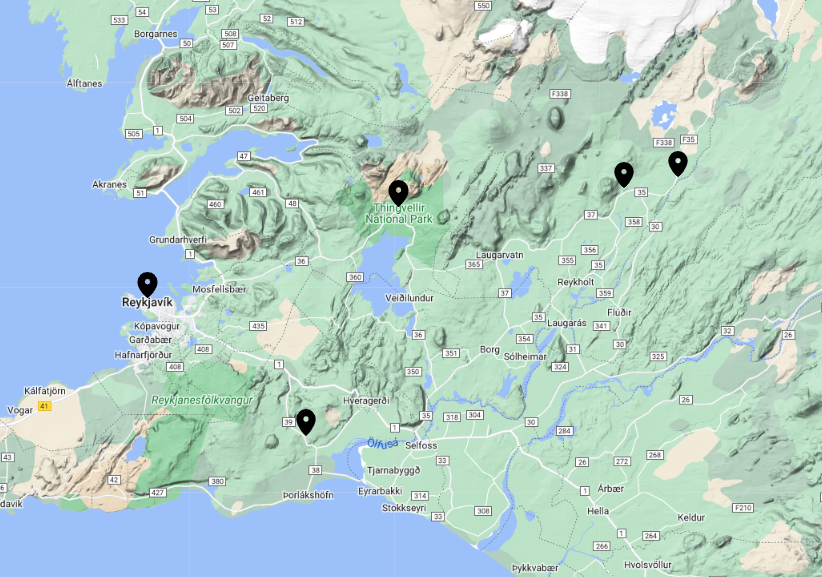 Golden Cicle and Caving interactive map