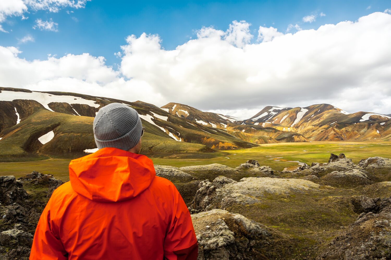 Landmannalaugar Tourist Red Coat