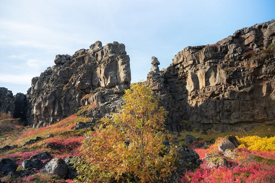 Techtonic plates formations in Thingvellir National Park