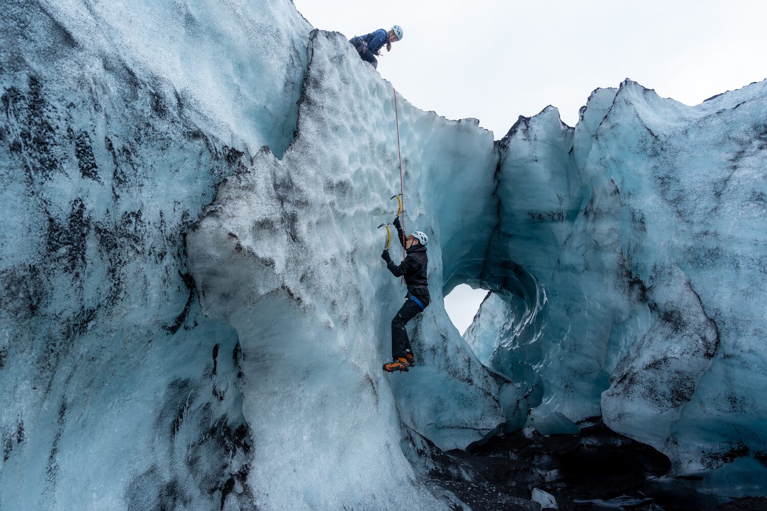 Two Climbers Blue Ice