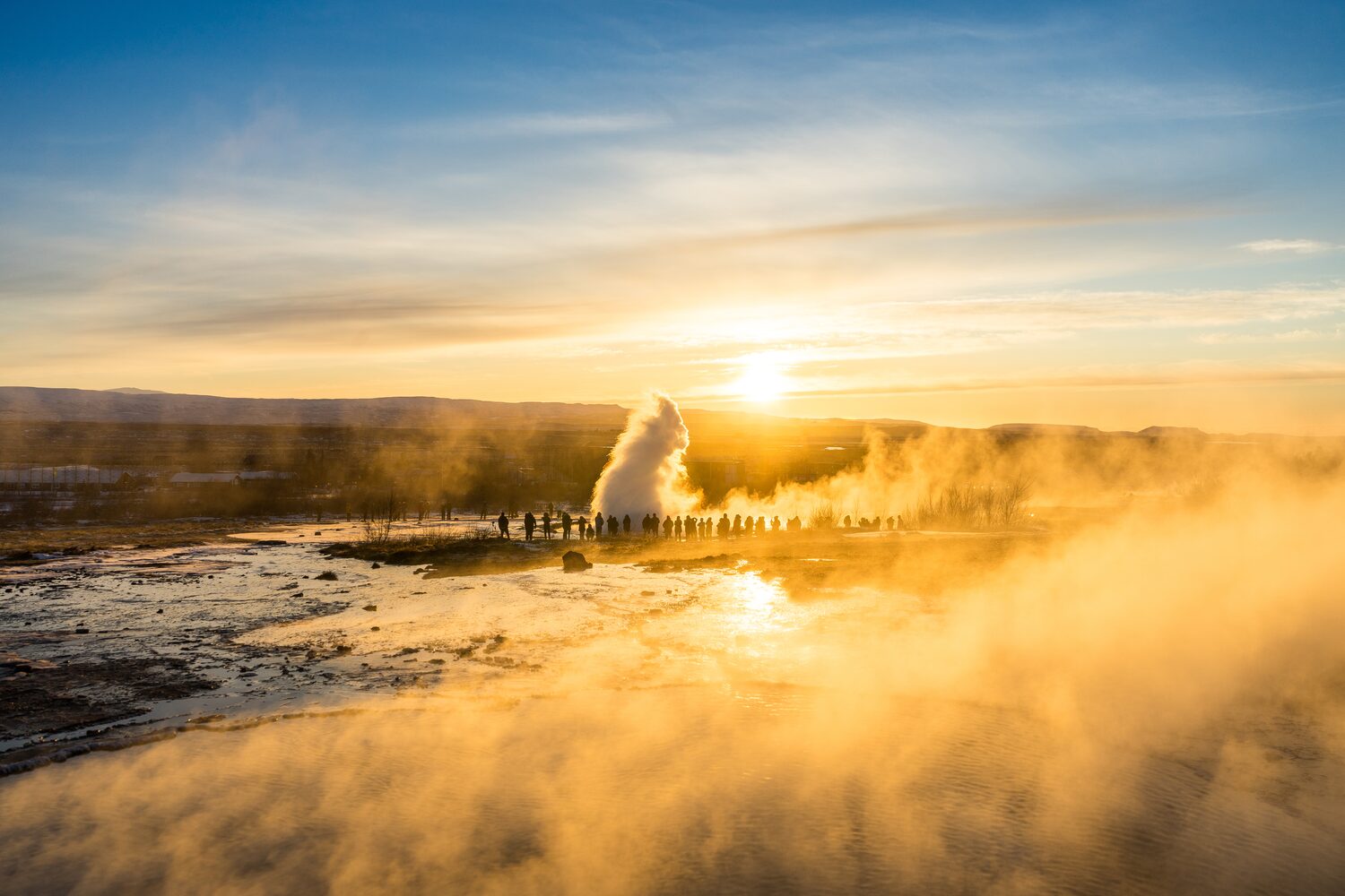 Crowd At Geysir