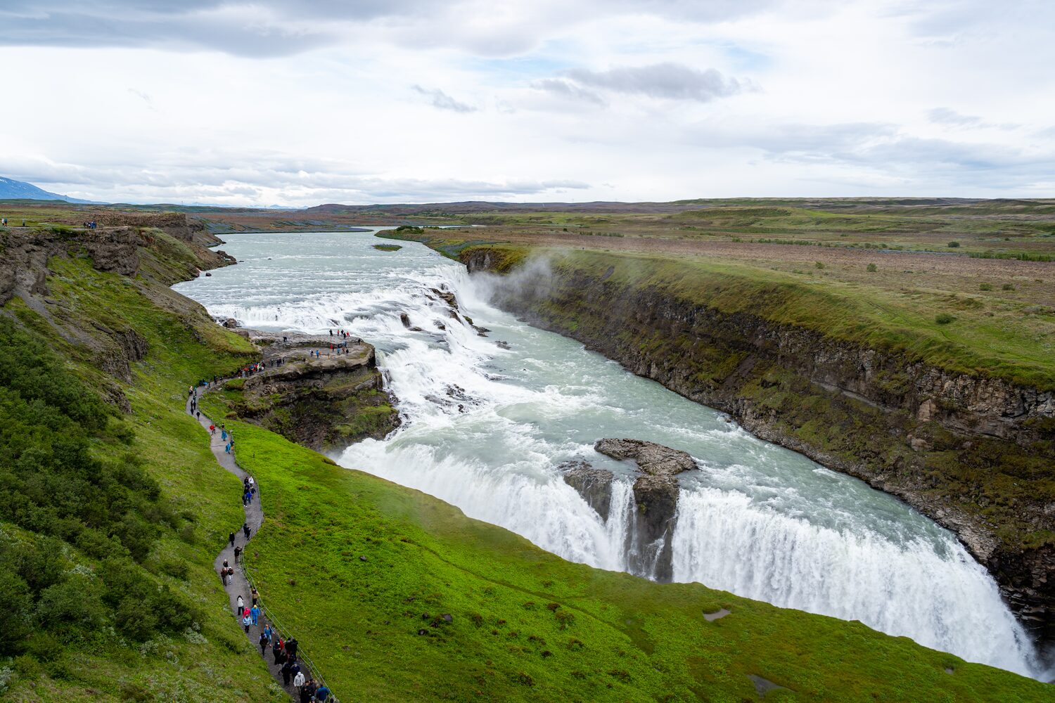 Giant Gullfoss waterfall in Iceland