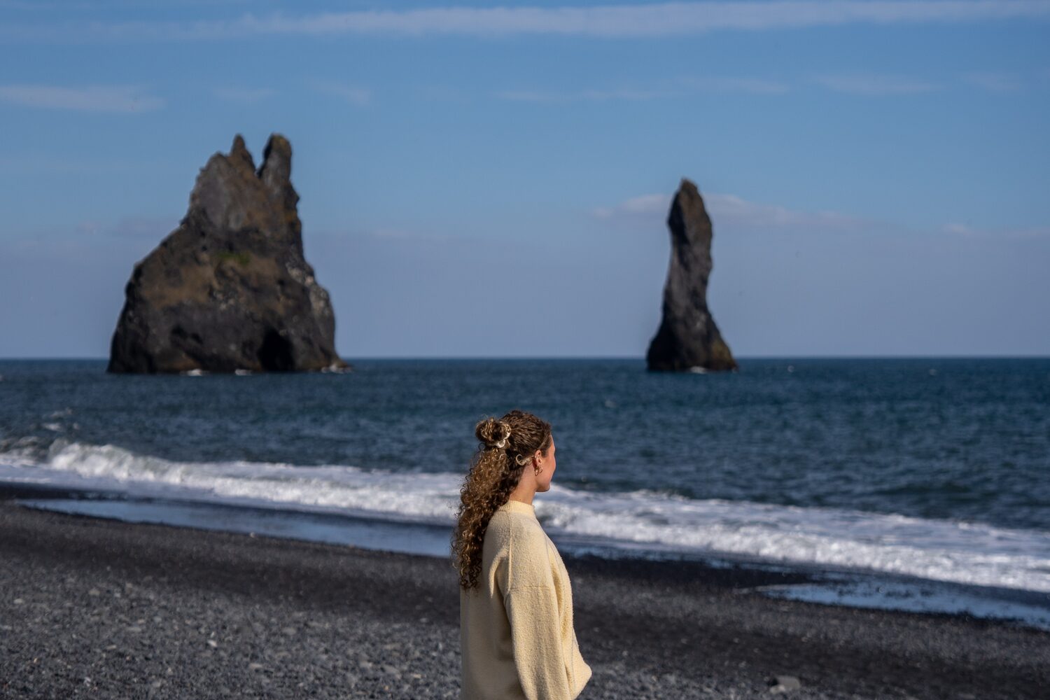 Woman Reynisfjara beach