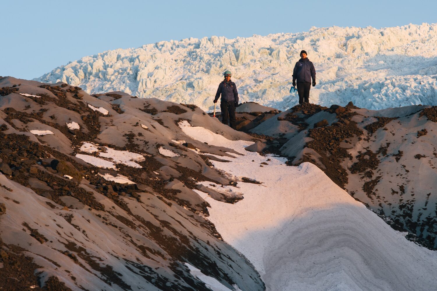 Tourists Walking Glaciers
