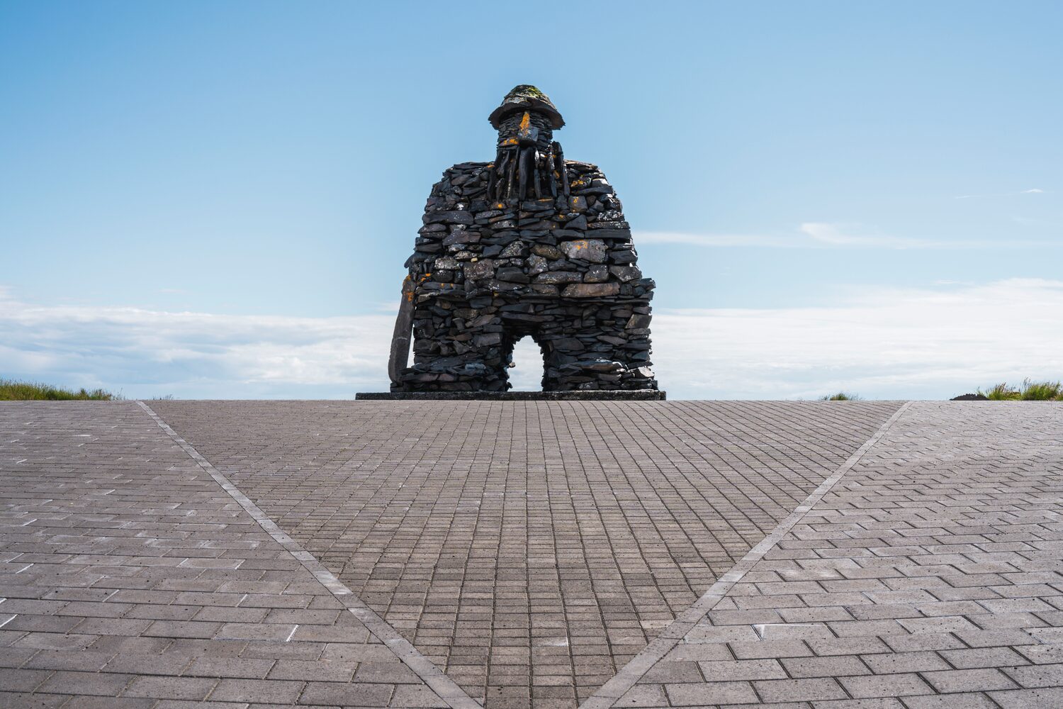 Huge statue from rocks in Arnarstapi village
