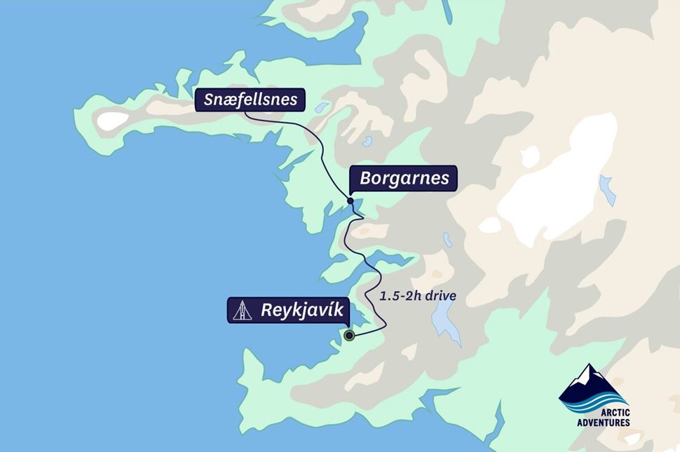 Reykjavik Snaefellsnes Map Route to Snaefellsnes from Reykjavik