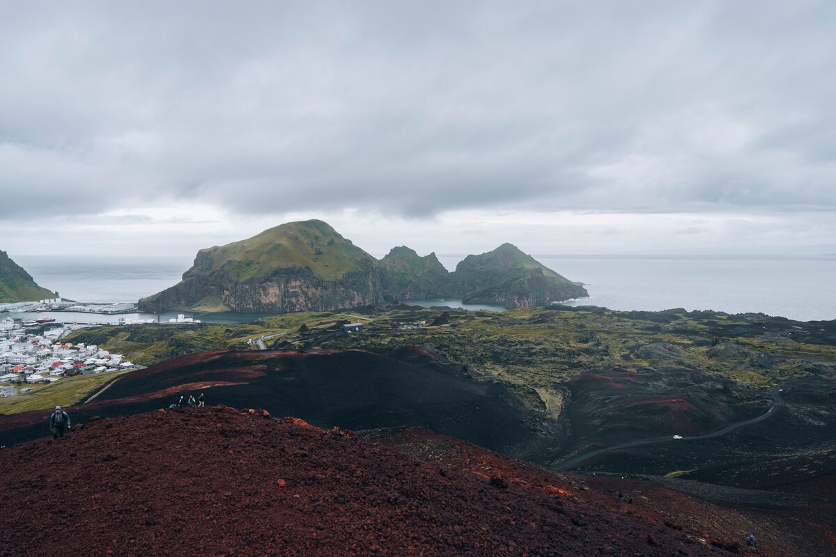Aerial view of Vestmannaeyjar island