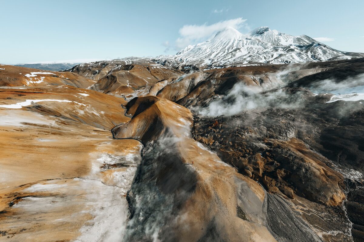 aerial view of Kerlingarfjoll mountains