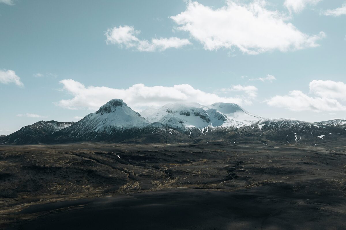 View with snowy mountains in horizon
