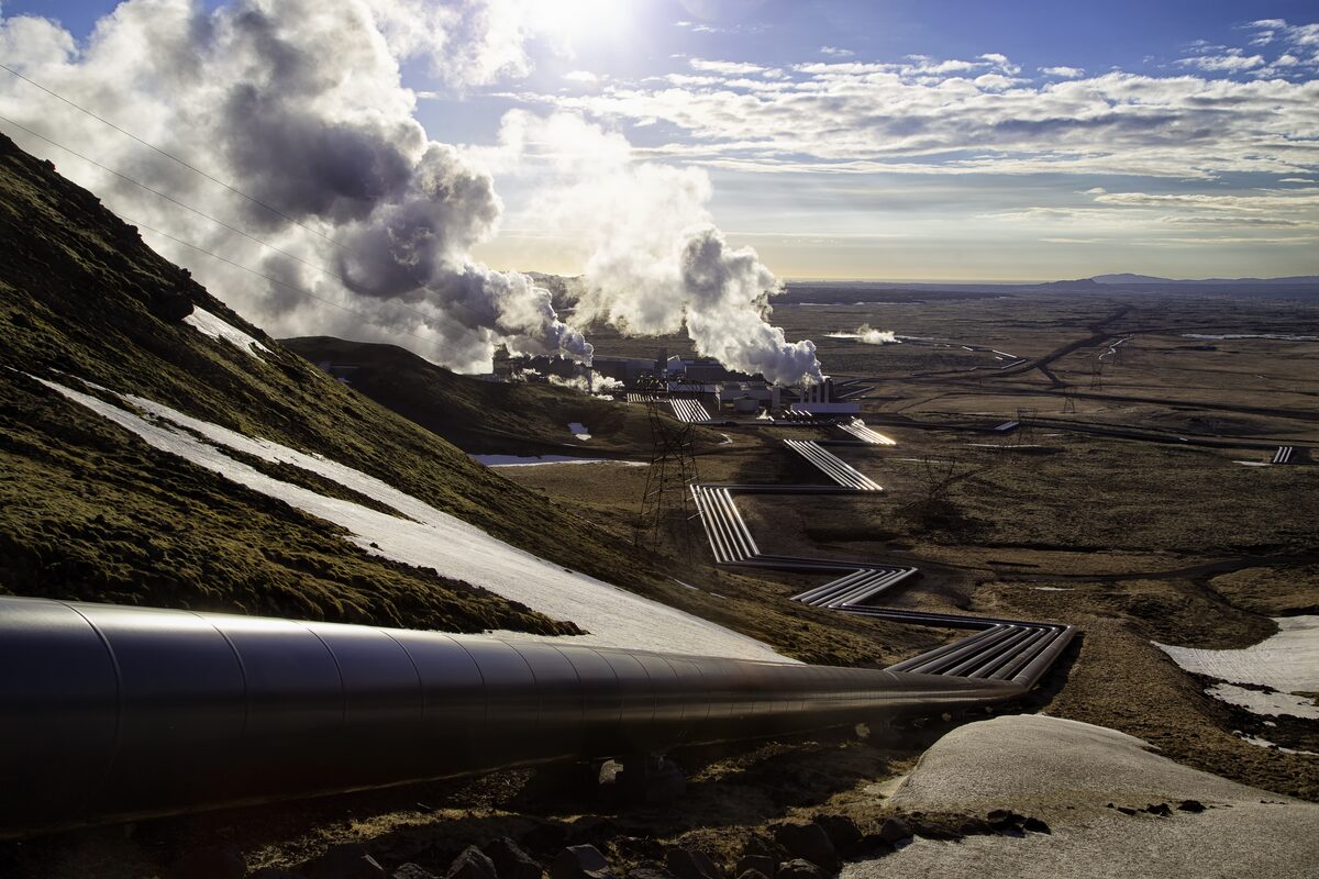 Steams over Hellisheidi power plant