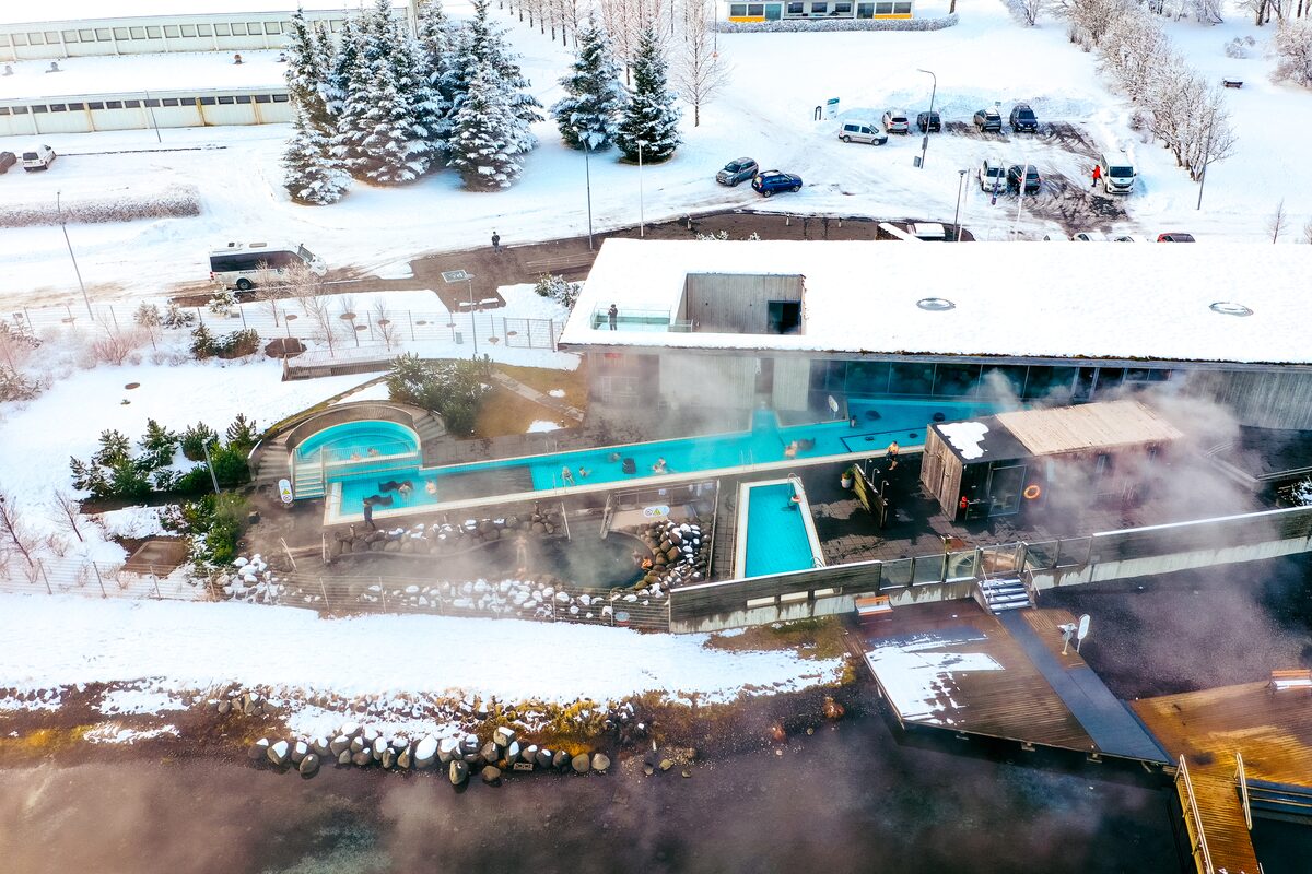 Aerial view of fontana spa