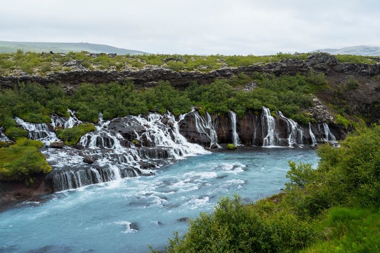 Hraunfossar waterfall cascades in Iceland