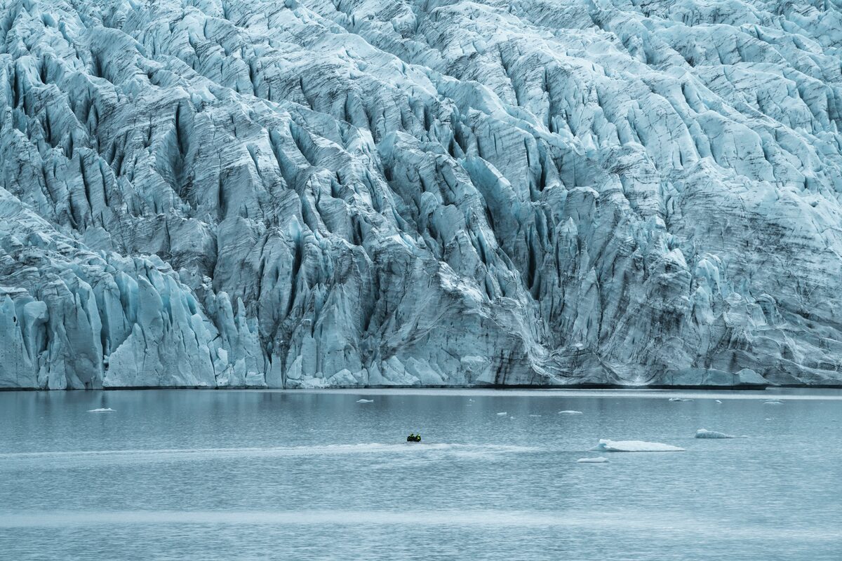 Lagoon by Vatnajokull glacier in Iceland