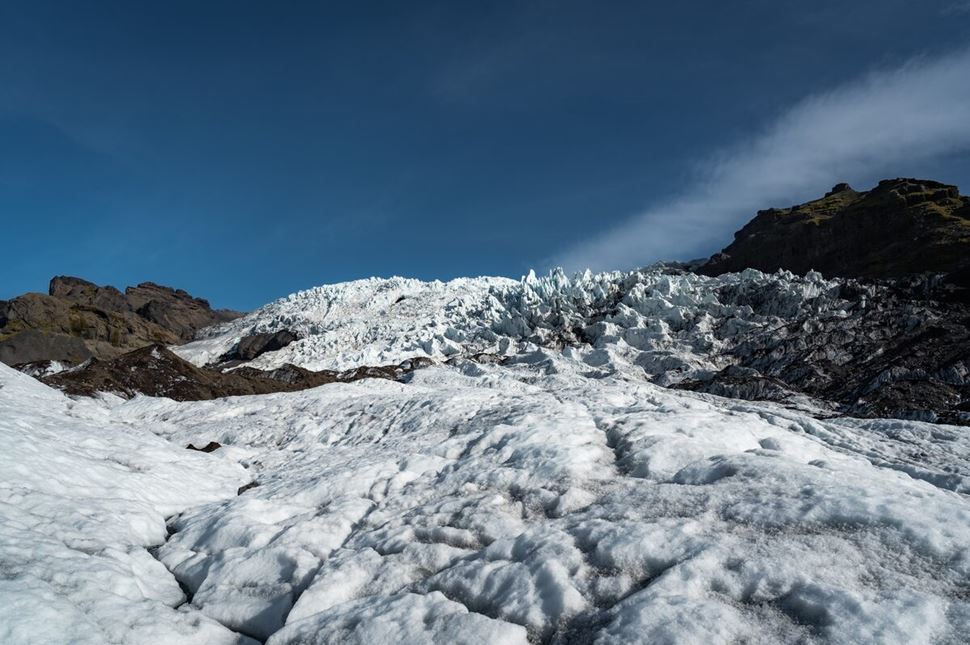 Ice crevasses on Vatnajokull glacier