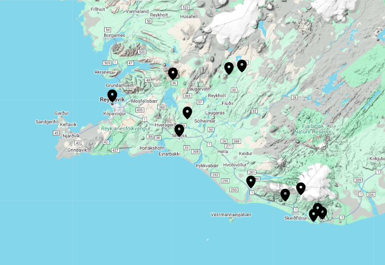 2 Day Golden Circle Map itinerary and destinations