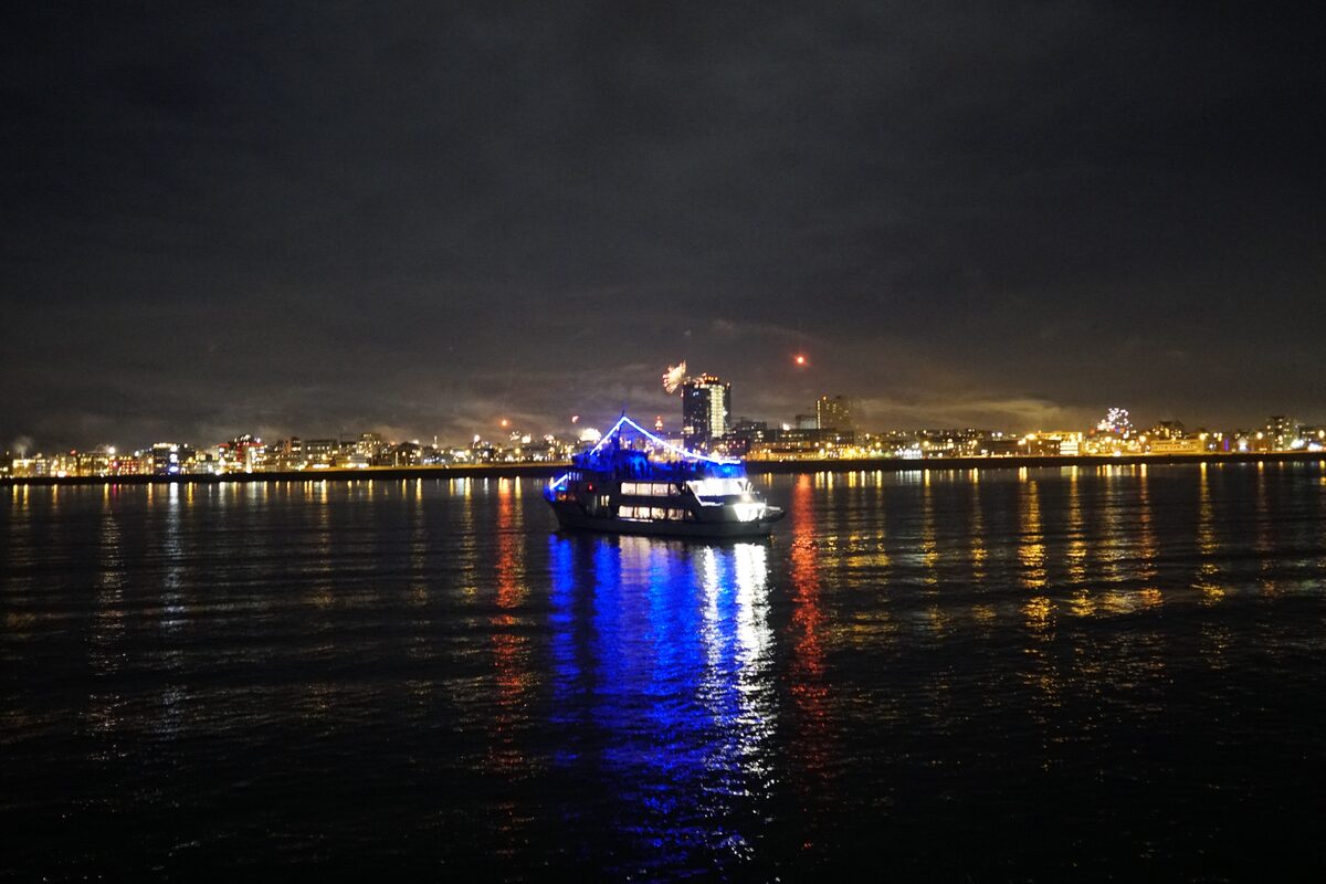Boat in the waters near Reykjavik