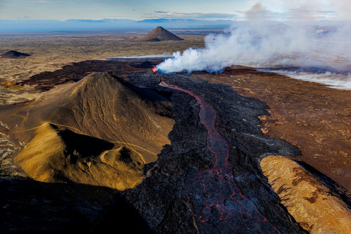 Smoking Volcano Ash Ground