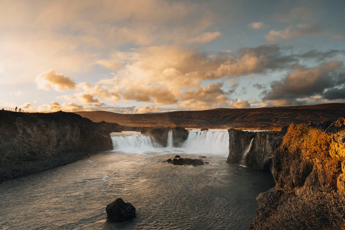 Godafoss Cloudy Sunset Skies