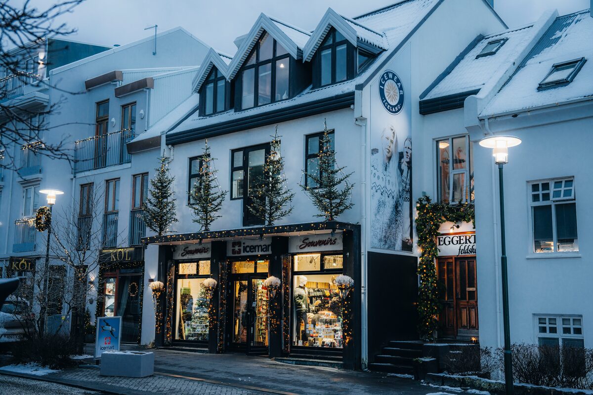 Christmassy souvenirs shop in Reykjavik