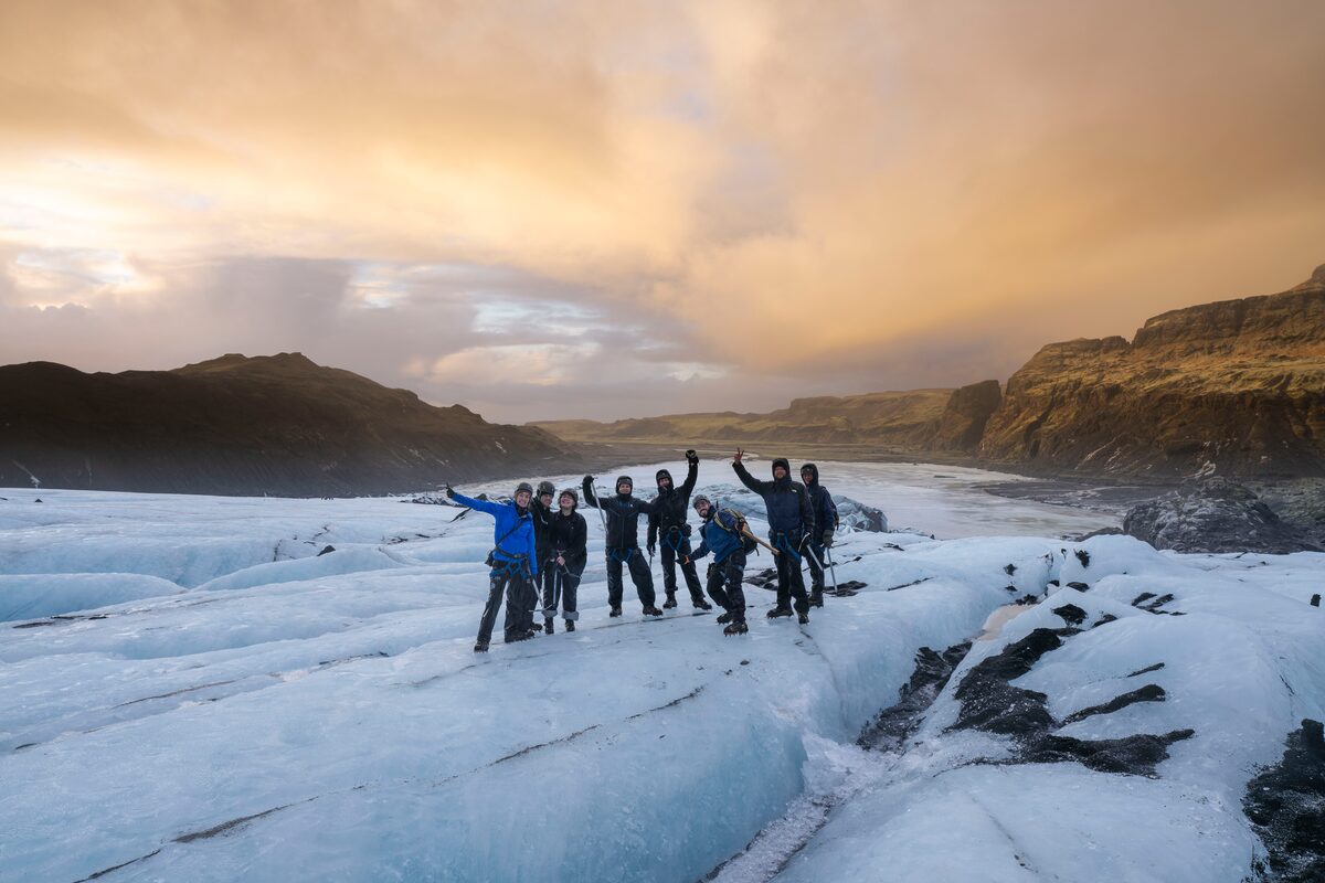 Solheimajokull Glacier Sunset 