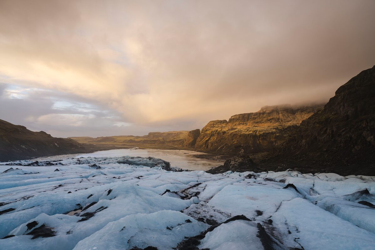 Solheimajokull Glacier Sunset