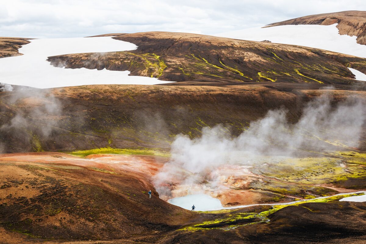 Steamy geothermal fields in Laugavegur trail