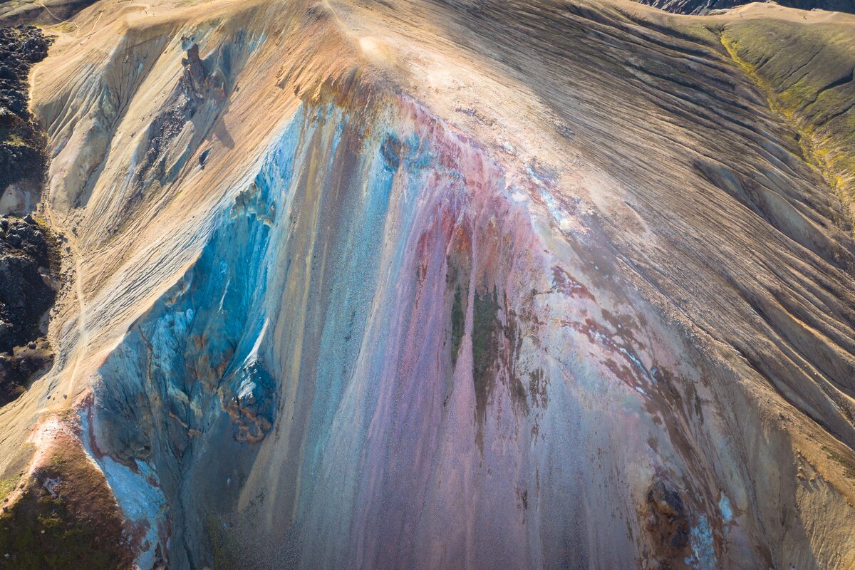 Mountain with naturally formed colors