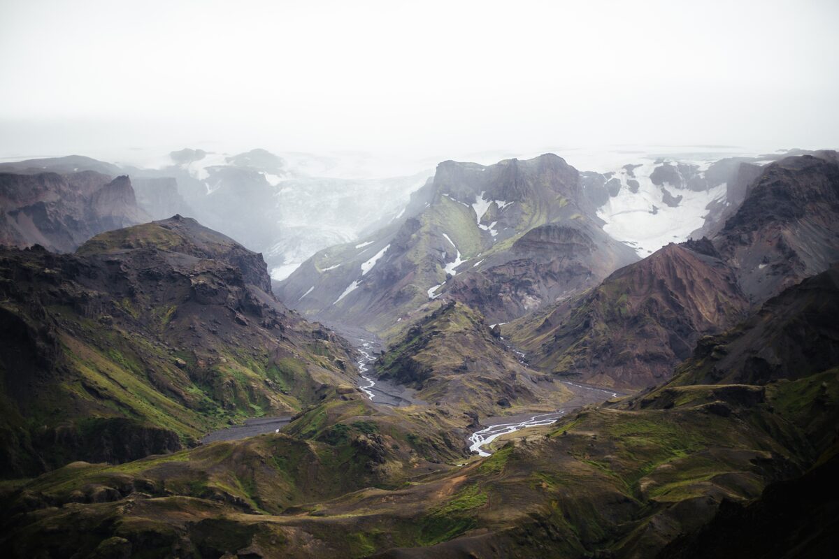Mountains scenery during cloudy day