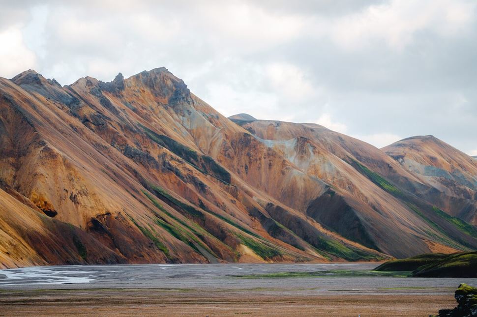 Colorful Rhyolite mountains at Landmannalaugar in summer time