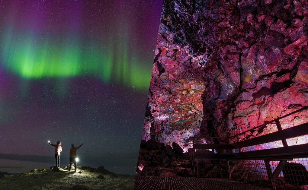 Evening Lava Tunnel & Northern Lights Tour