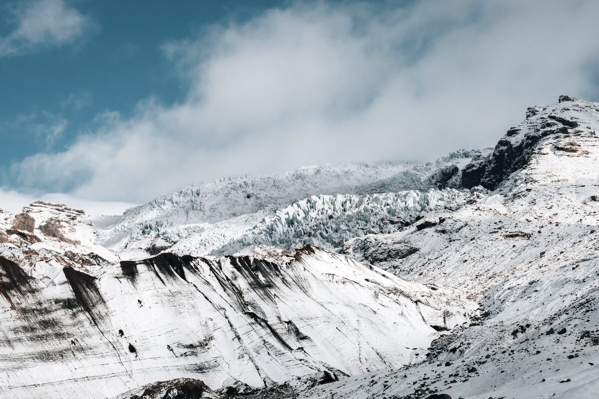 Ashy layers of Falljokull Glacier