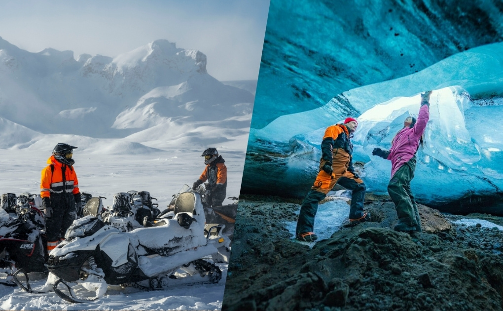 Snowmobile & Neptune Ice Cave Tour on Langjökull Glacier