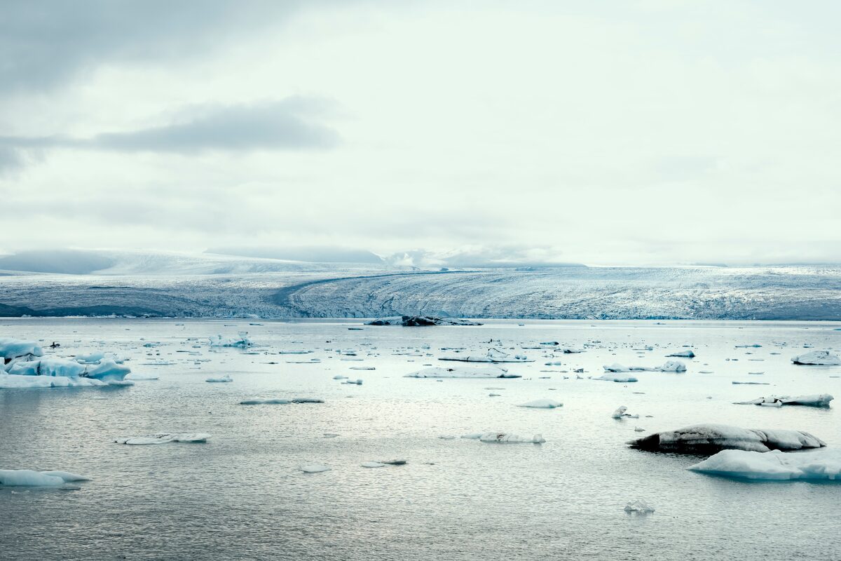 Ice Floating In Jokulsarlon Gracier Lagoon in iceland