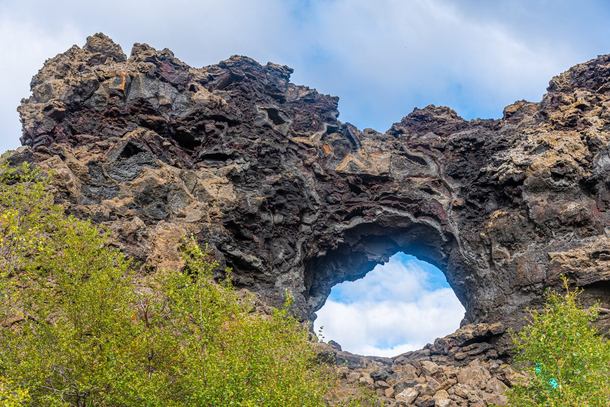 Dimmuborgir Rock Formation And Lava Field in iceland