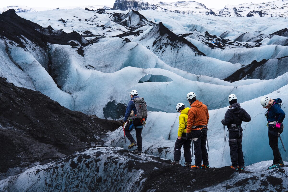 People During A Glacier Hike in iceland