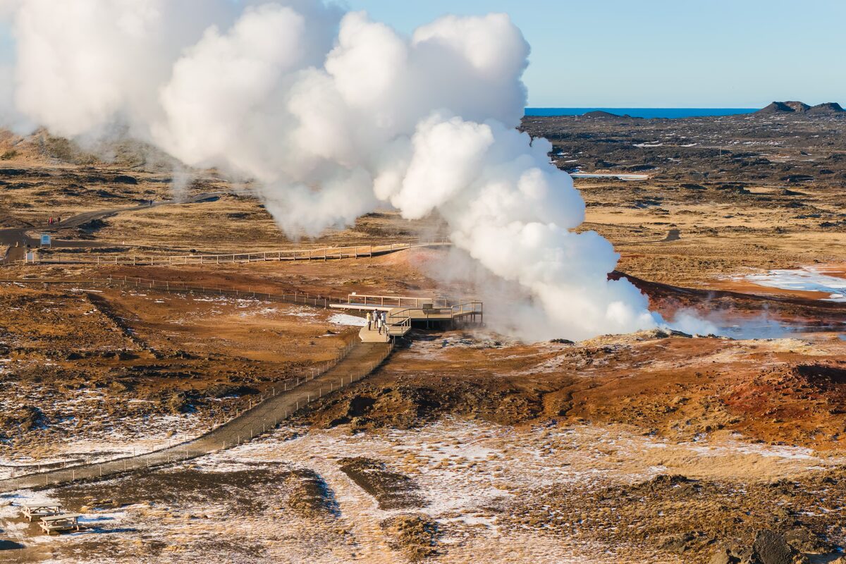 Gunnuhver Steaming In Reykjanes in Iceland