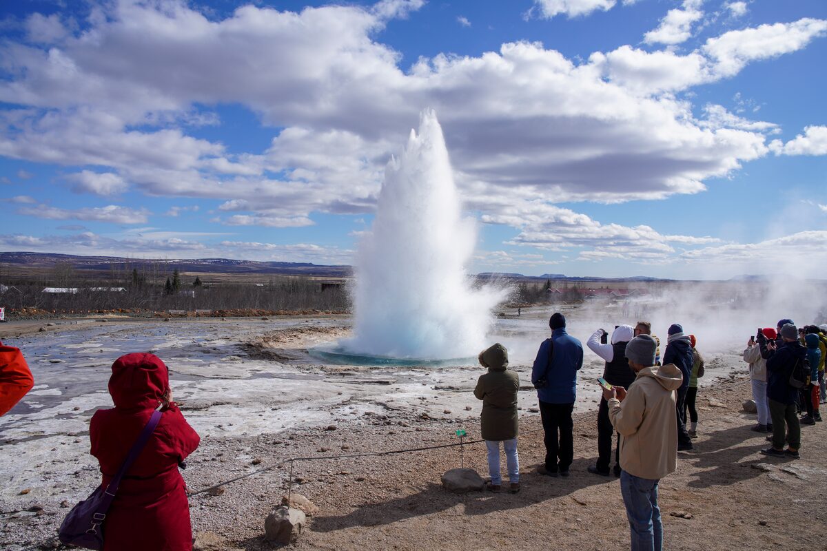 Arctic Adventures FAM trip at Geysir.